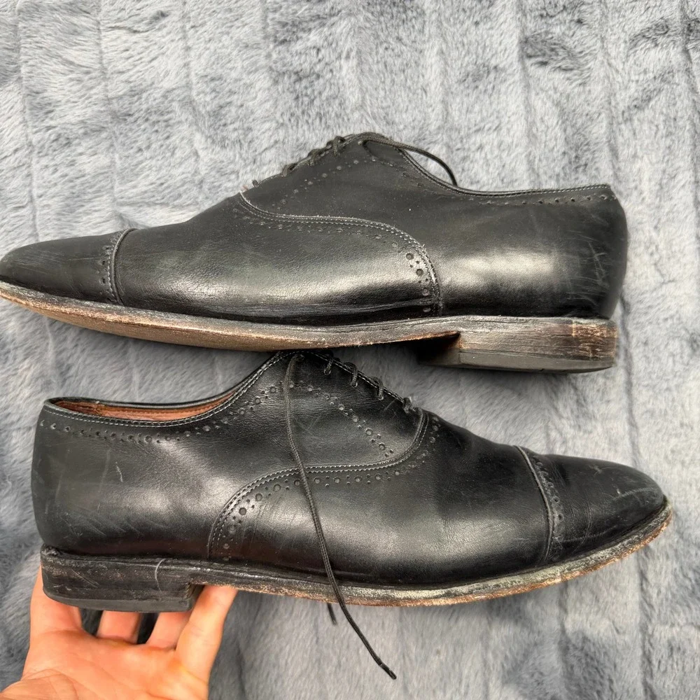 Allen Edmonds Mens Fifth Avenue Black Leather Cap Toe Oxford Shoes 9.5 3E 5406